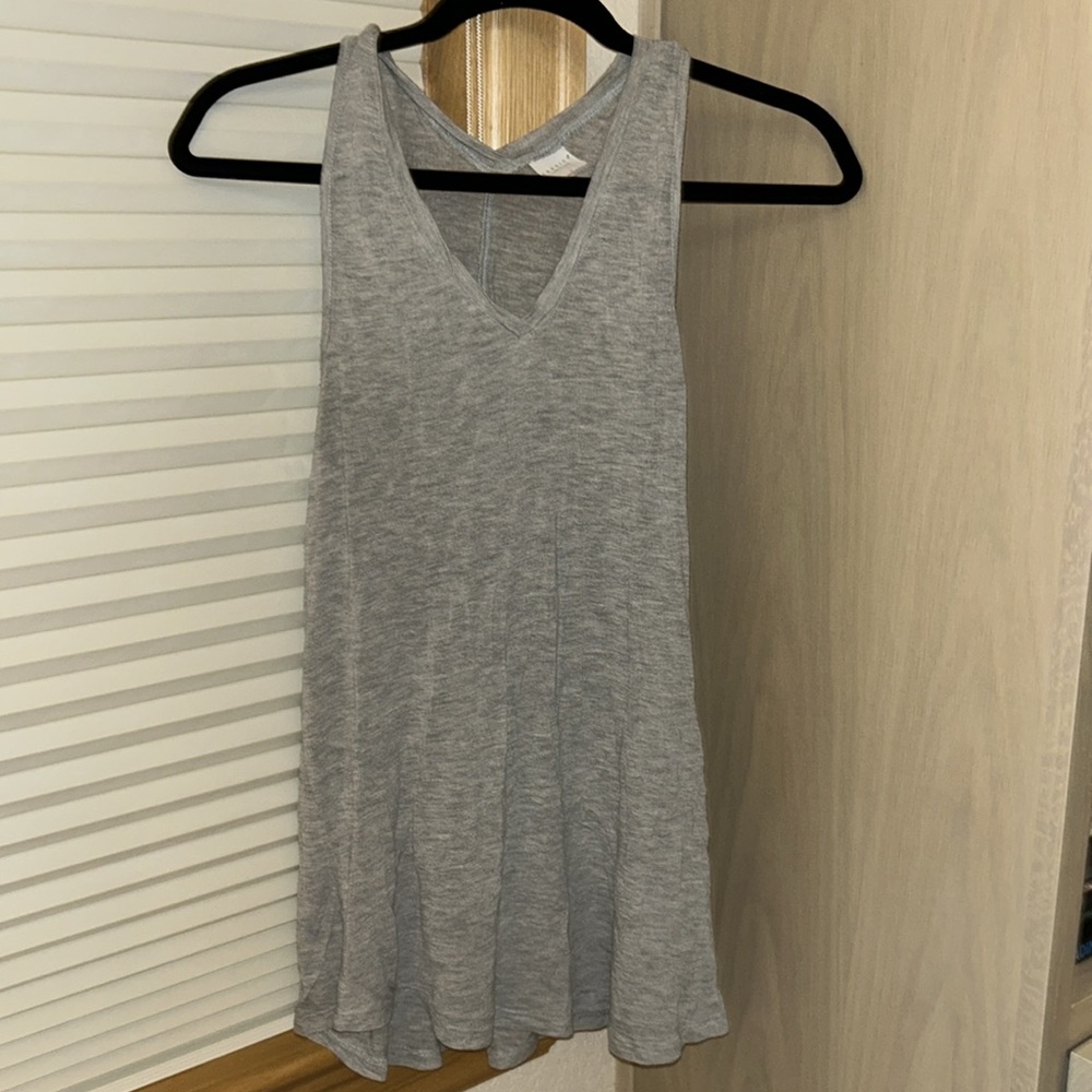 Long Grey Sleeveless Top